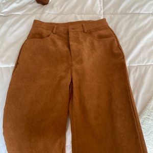 High waisted corduroy wide leg pants
